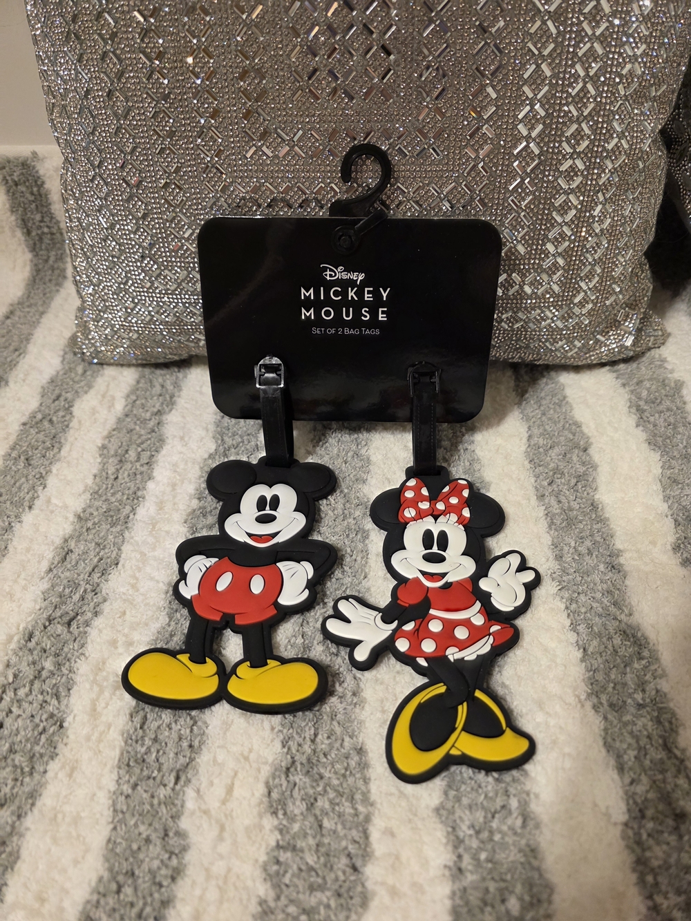 Disney Mickey & Minnie NWT Luggage Bag Tags - Black, Red & Yellow Set Of 2